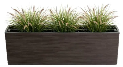 Produktbild von HowHomely | Blumentopf - Pflanzentopf - braun - 56x19 cm - Übertopf - Rillenstruktur - Deko