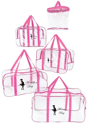 Zdjęcie produktu dla Zestaw toreb do porodu szpitala Mommy Bag S+M+L+XL+organizer różowy