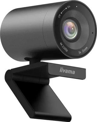 Immagine prodotto di Iiyama Una webcam professionale, elegante e discreta con risoluzione 4K, microfoni integrati, zoom digitale 5x, campo visivo (FoV) di 120° e tracciamento automatico, 8,46 MP, 2160 x 1080 pixel, 4K Ultra HD, 30 fps, 1080p, 1440p, 2160p, 5x