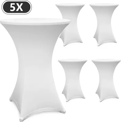 Obrázek produktu pro 5x potahy na barové stoly Stretch Bistrotisch, velikost/barva: sada 5 ks Ø60 cm / bílá