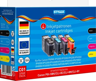 Produktbild von Druckerptronen für Canon Pixma iP3300/iP3500/iP4200/iP4300/iP4500 ... / 4er Set
