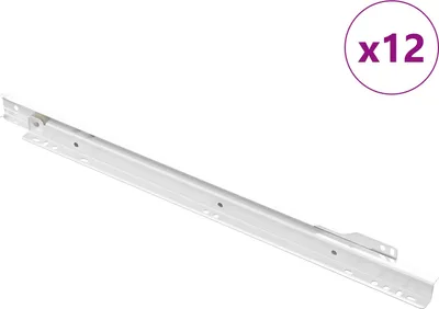 Obrázek produktu pro vidaXL Zásuvkový pojezd 12 ks Bílá 400 mm Ocel