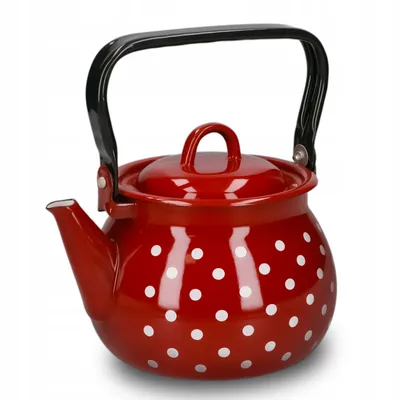 Produktbild von AGD Olkusz | Teekessel 2,5 l - Bordeaux - Induktionsgeeignet - Hygienische Emaille - Traditionelle Handwerkskunst