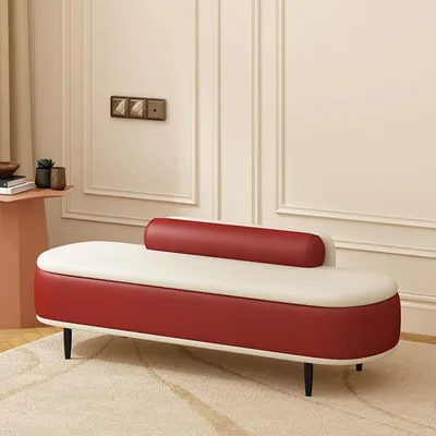 Obrázok produktu pre Sedacia lavica s úložným priestorom, 100 cm, červená + béžová