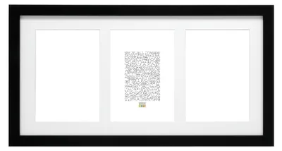 Fotolijst für 3 Fotos, 10x15 cm, schwarz, Holz
