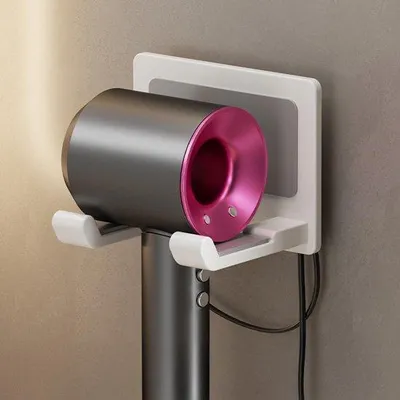 Produktbild von Aluminium-Haardrogerhalter, Wandhalter für Flugzeugaluminium, ohne Bohren, für Haarstyling, weiß