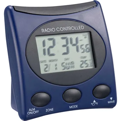 Produktbild von Technoline WT221, Digitaler Wecker, Schwarz, Blau, 12/24 h, °C, LCD, Akku