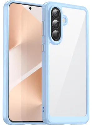 Image de Coque pour Samsung Galaxy A57, dos transparent Coque de protection en silicone TPU résistante aux chocs, bleue