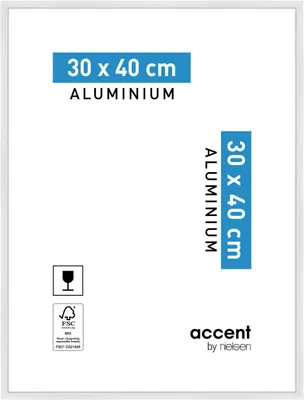 Produktbild von accent by nielsen Aluminium Bilderrahmen Accent, 30x40 cm, Weiß Glanz