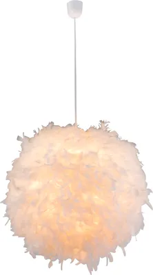 A white, fluffy pendant light.