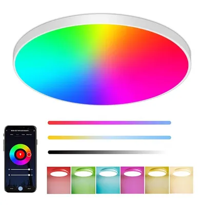 Produktbild von Led-Deckenleuchte Dimmbar mit Fernbedienung, 24W 16 Millionen RGB-Farbwechsel Intelligente