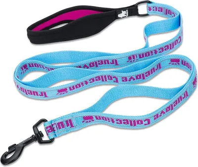 Produktbild von TrueLove Nylon Leine mit Neopren unterlegtem Griff blau/pink, Größe: S