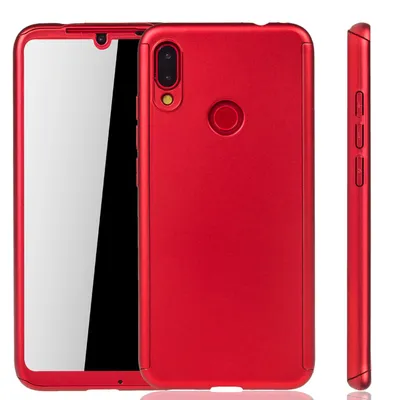 Produktbild von Handyhülle Schutzhülle für Xiaomi Redmi Note 7 / Redmi Note 7 Pro Full Case Cover Displayschutz 360 Rot