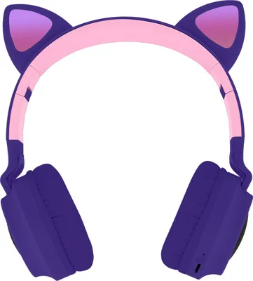 Produktbild von Avizar, Bluetooth 5.0 Kopfhörer mit LED Katzenohren Design, Fuchsia