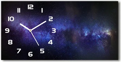 Produktbild von Wanduhr aus Glas – 60x30 cm - Glasbild - Glasuhr - Gehärtetes Glas - weisse-zeiger - Milchstraße
