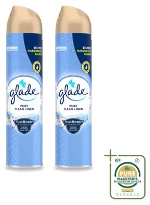 Immagine prodotto di 2 flaconi di spray per ambienti Glade, profumo Clean Linen, 300 ml ciascuno, confezione risparmio