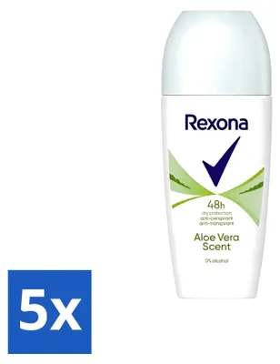 Zdjęcie produktu dla 5 sztuk dezodorantu w sztyfcie Rexona Aloe Vera, działanie antyperspirant, pojemność 50 ml - zestaw ekonomiczny
