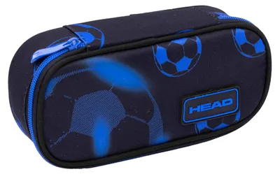 Zdjęcie produktu dla Piórnik saszetka usztywniona z wewnętrzna klapką Neo Blue Football Head Astra