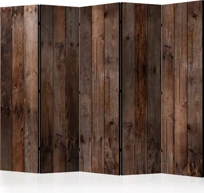 Image de Cloison acoustique en bois Paravent photo 225 x 172 cm imprimé recto-verso sur toile intissé Mousse acoustique Cloison Paravent espagnol Brise-vue Bureau à domicile Aspect bois Planches en bois f-C-0227-z-c