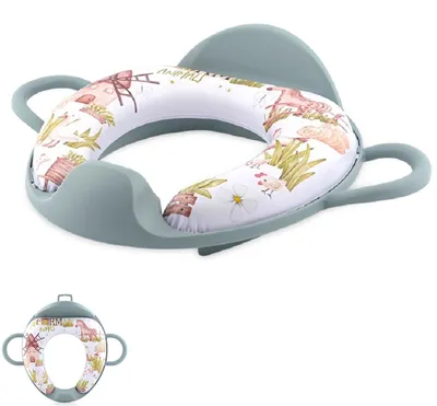 Produktbild von Lorelli Toilettensitz Rückenlehne Handgriff gepolstert, Spritzschutz, Kunststoff dunkelgrün