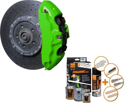 Produktbild von Foliatec Bremssattellack-Set - NEON-Grün - 4 Komponenten