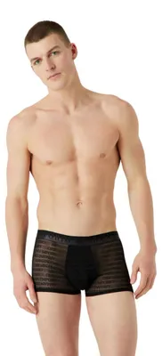 Productafbeelding van Emporio Armani heren boxershort, jacquard logo, mesh materiaal, zwart, maat X-Large