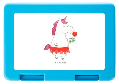 Produktbild von Mr. & Mrs. Panda Butterbrotdose Einhorn Dame - Weiß - Geschenk, Frau, Bento Box, Bachelorette, Lunchbox, Frischhaltedose, Unicorn, Vorratsbehälter, Bachelor, Einhörner