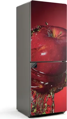Produktbild von Saftiger Apfel im Wasser – Magnetische Kühlschrank Abdeckung – Dekorfolie magnetisch Küche – Kühlschrank Magnet Deko – selbstklebende Magnettafel – Magnetfolie für Kühlschranktür – 70x190 cm