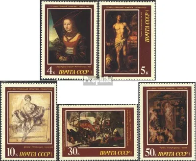 Produktbild von Briefmarken Sowjetunion 1987 Mi 5717-5721 (kompl.Ausg.) gestempelt Westeuropäische Malerei