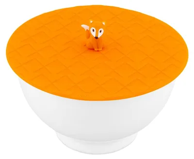 Silikondeckel für Schüssel, rund, 15 cm, Orange, spülmaschinenfest