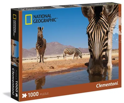 Produktbild von Puzzle Clementoni National Geographic Zebra an Wasserloch 1000 Teile Wildlife