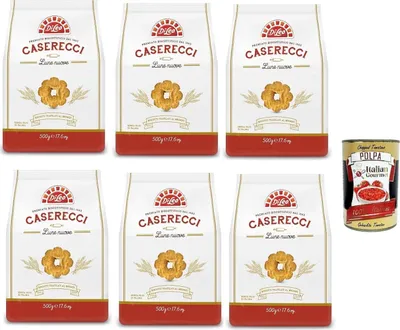 Produktbild von Di Leo, Biscotti Frollini Caserecci Lune Nuove, Bronze -gezielte Kekse, Süße und echte Biscuits, 8x 500g + Italian Gourmet polpa 400g