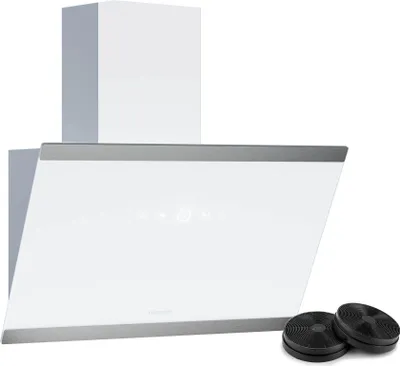 Image de Klarstein FlashLine Hotte aspirante - hotte de cuisine 60 cm, écran tactile, 524 m³/h, CEE A++, éclairage LED, silencieuse 34,5 dB, blanche, conduit & recirculation