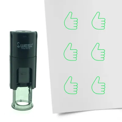 Obrázok produktu pre CombiCraft Stamp Thumbs up 10 mm okrúhly - zelený atrament