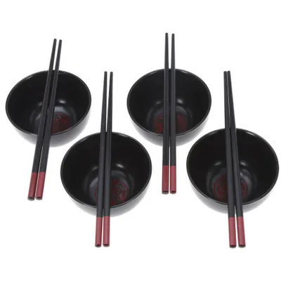 Productafbeelding van Sushi-set - stokjes en schaaltjes, 4 stuks.