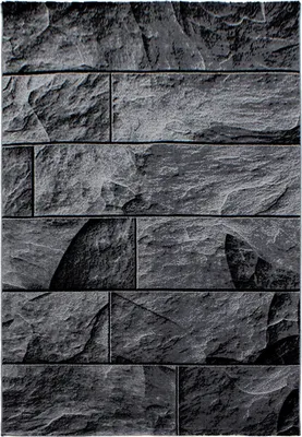 Produktbild von Villa Möbel Pararo Wohnzimmer-Teppich, Designteppich, Steindesign, Schwarz, Farbe:Schwarz, Grösse:280x370 cm
