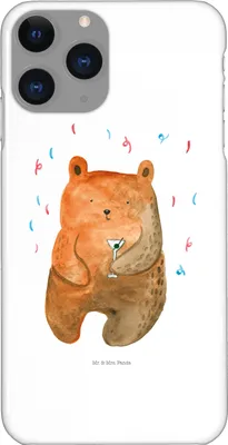 Produktbild von Mr. & Mrs. Panda Iphone 11 Pro Handyhülle Bär Party - Weiß - Geschenk, Mitbringsel, Premium Kunststoff, Lustig, Geburtstagsgeschenk, Handy Case, Geburtstag, Teddy