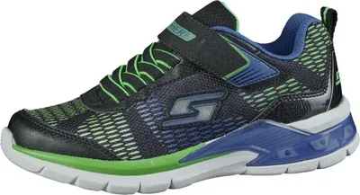 Produktbild von Skechers SLights-Eruptes II-Lava Wave, leichte Jungen Textil Sneakers schwarz kombiniert, herausnehmbares Skechers Fußbett