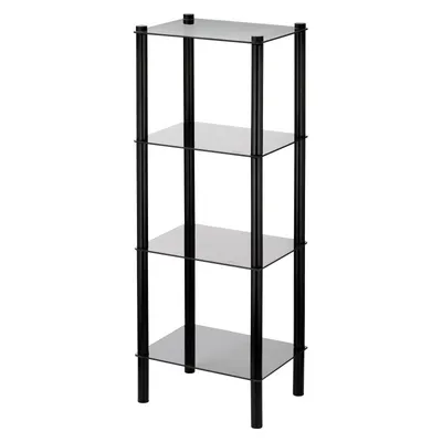 Zdjęcie produktu dla Kela półka szklana 4 półki czarna 40 x30 x 107 cm Lars 24228