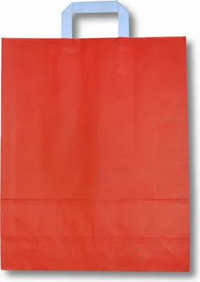 Produktbild von 250x Papiertragetaschen aus Kraftpapier 220+100x280mm rot