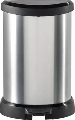 Produktbild von Curver Tretmülleimer Deco D-Form 15L Silbern