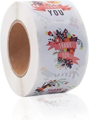 Produktbild von Thank You Aufkleber 3,8 cm, selbstklebend, wasserfest, 500 Stück, für Dankeskarten