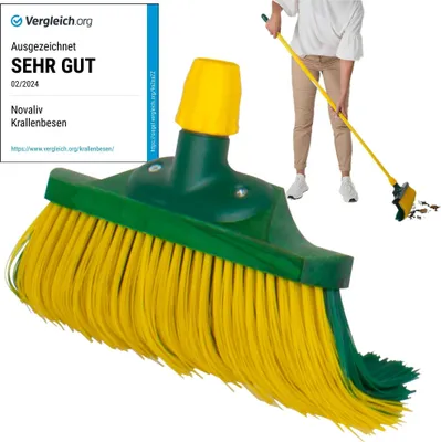 Produktbild von Novaliv Krallenbesen Kopf 40 cm gebogenen Borsten Gartenbesen Straßenbesen Kehrbesen Laubbesen