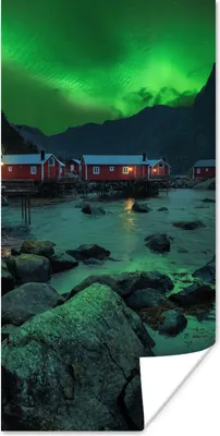 Produktbild von MuchoWow® Poster Nordlichter - Norwegen - Nacht 20x40 cm - Plakat - Foto