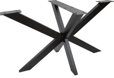 Obrázok produktu pre Natural Goods Berlin Rám stola SPIDER, stolové podnože, nohy stola, veľmi robustné, nábytkové nohy, kov, čierna, V71 x Š68 x D120 cm