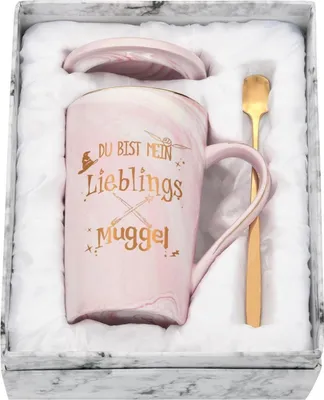Produktbild von Lustige Geschenk Tasse mit Spruch - Du bist mein Lieblings Muggel, 400ml, Rosa