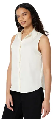 Produktbild von A. Essentials Damen Ärmellose Bluse mit Knopfleiste, Normale Passform, Eggshell