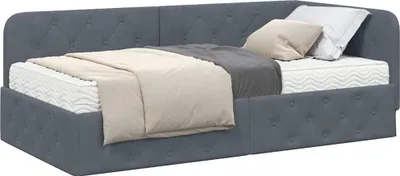 Obrázek produktu pro Rohový rám postele Tmavě šedá 100 x 200 cm samet