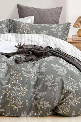 Produktbild von L'Essentiel Linge de Maison, LineLeaf - Green, Einzelbettbezug-Set, Grün, 65 % BAUMWOLLE / 35 % POLYESTER, 135 x 200 cm