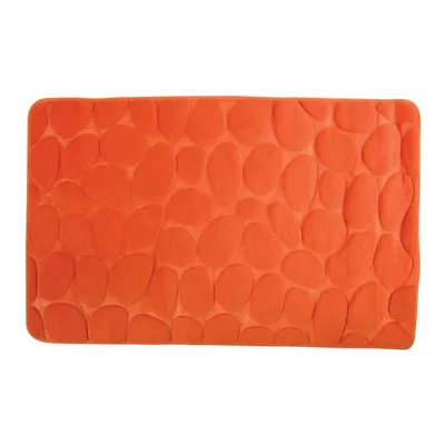 Produktbild von MSV Badteppich Badvorleger Duschvorleger Kieselstein Badematte waschbar, schnelltrocknend, rutschfest 40x60 cm – Orange